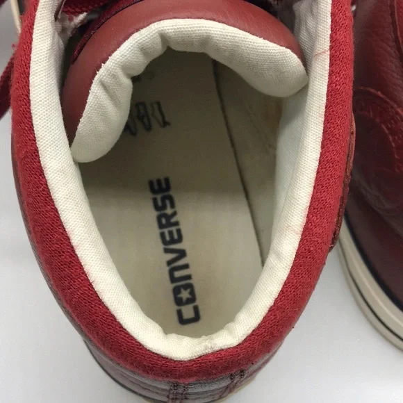 Converse All Star Street Hi Terra Red Leather Sneakers Men 8 Women 10 - Picture 6 of 9